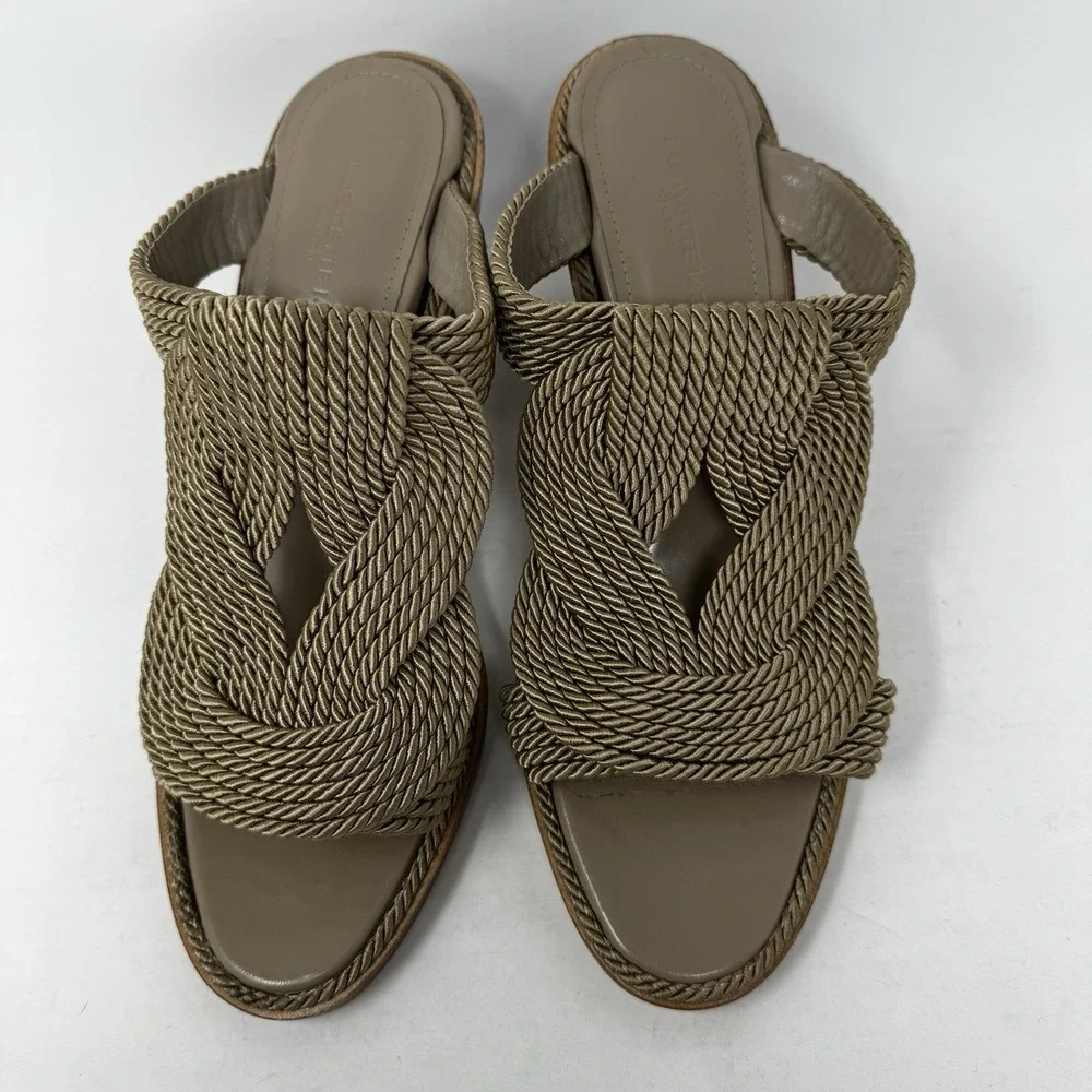 Lafayette 148 New York Darian Knot Sandal Made Italy Tan Womens Size 41 11 Shoes